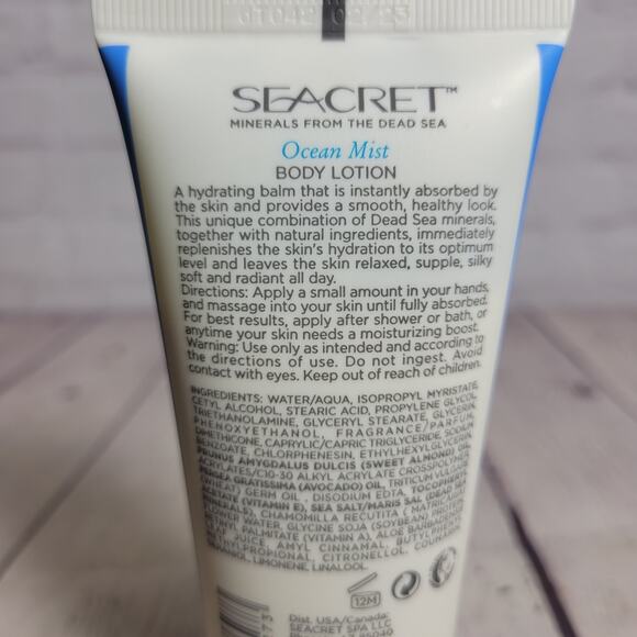 Seacret Body Lotion Ocean Mist 3.4 floz bottle Minerals from Dead Sea NEW - Picture 3 of 3